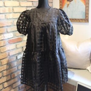 English Factory Black Baby Doll MINI DRESS